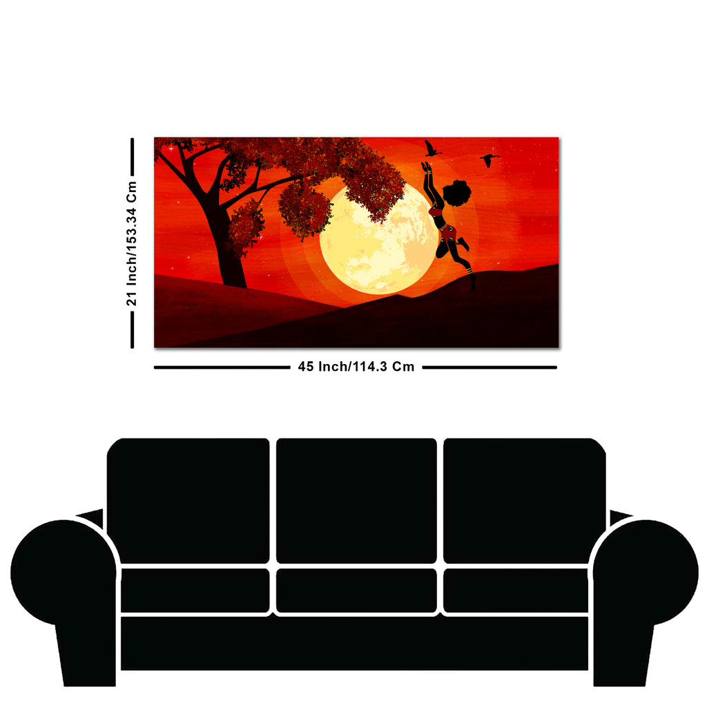 Girl Catching Bird Premium Wall Painting