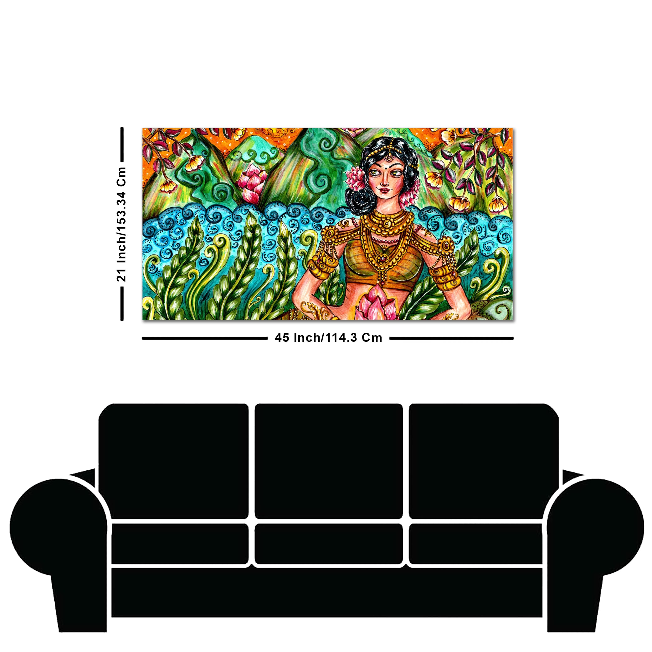 Traditional Women Canvas Wall Painting