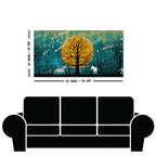 Beautiful White Horses in Forest Premium Wall Painting