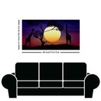 Pair of Giraffe at Night Canvas Wall Painting