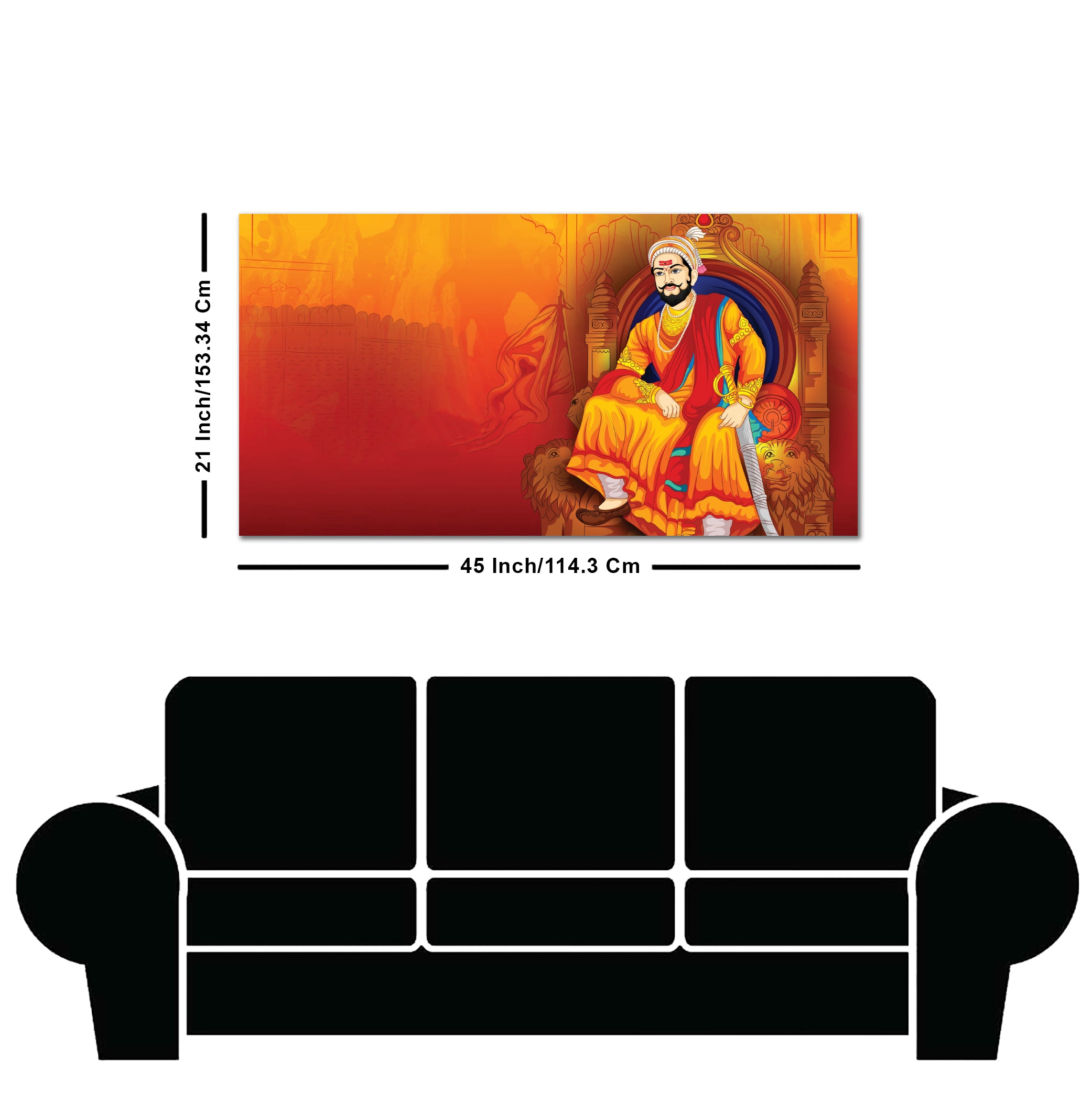 Indian Warrior Chhatrapati Shivaji Maharaj Wall Painting