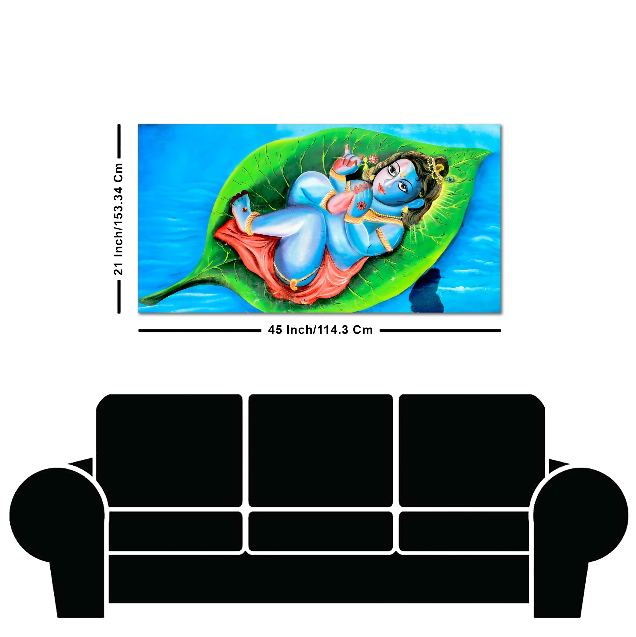 Little Krishna Abstract Wall Painting