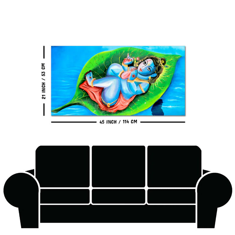 Little Krishna Abstract Wall Painting
