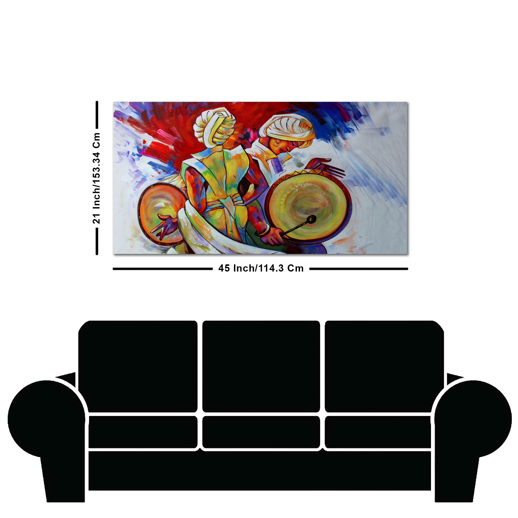 Abstract Art Folk Dance Wall Painting