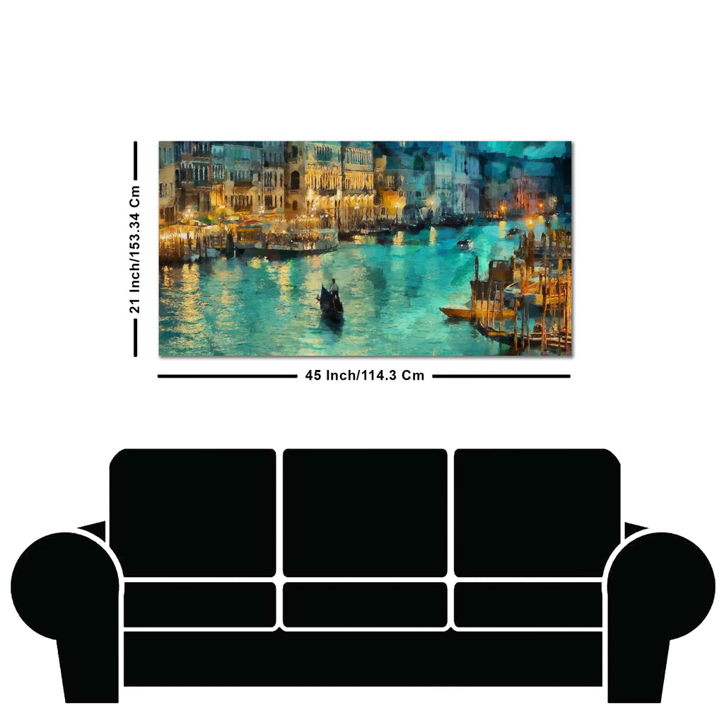Venice City at Night Canvas Wall Painting