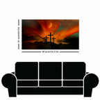 Three Cross Silhouette Canvas Wall Painting