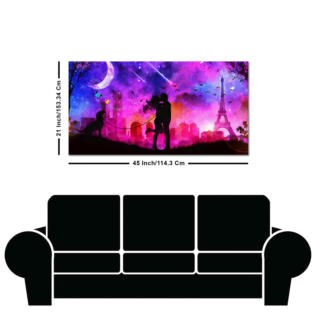 Couple Kissing Modern Abstract Art Wall Painting