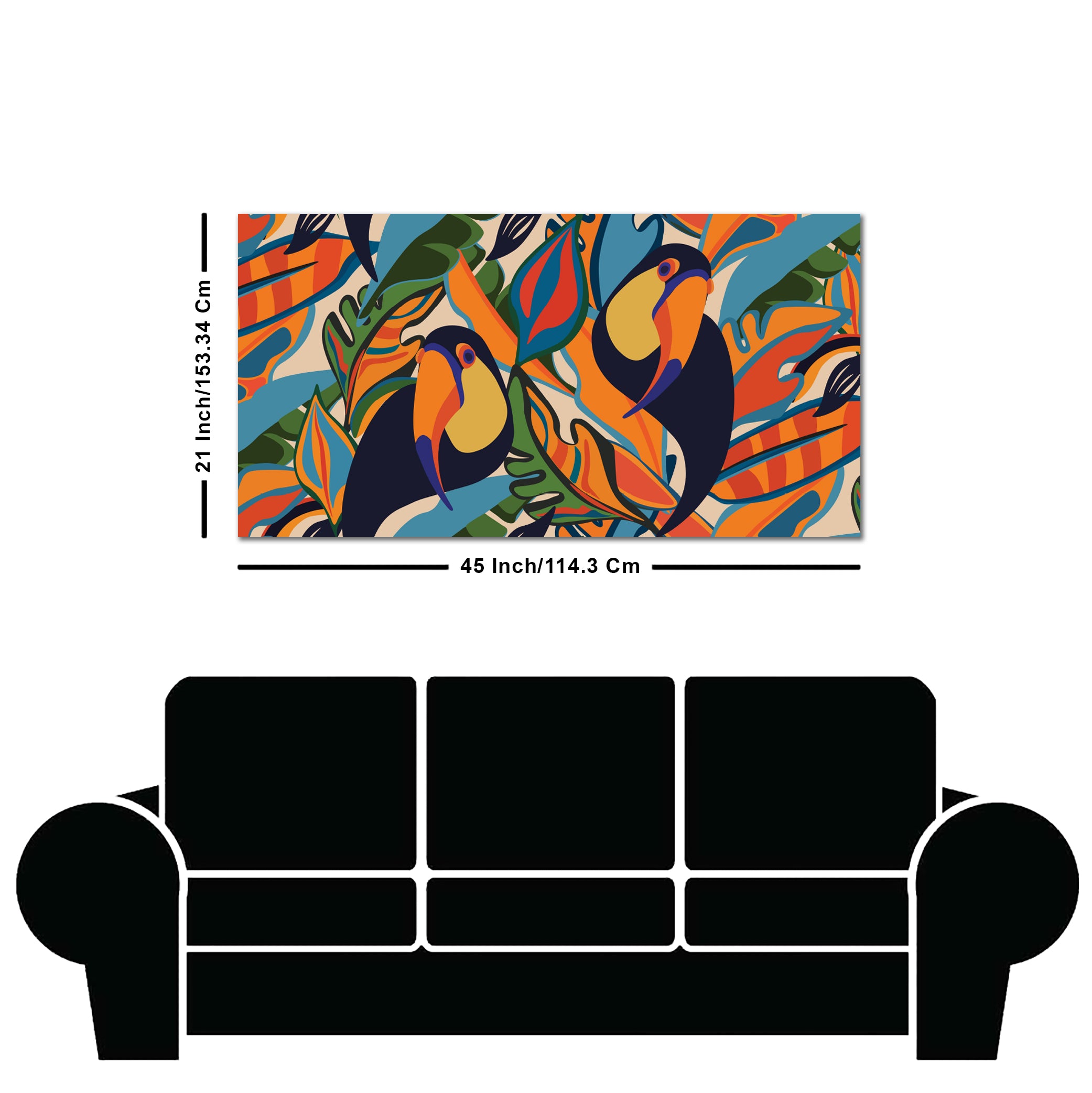 Abstract Art Toucans Wall Painting