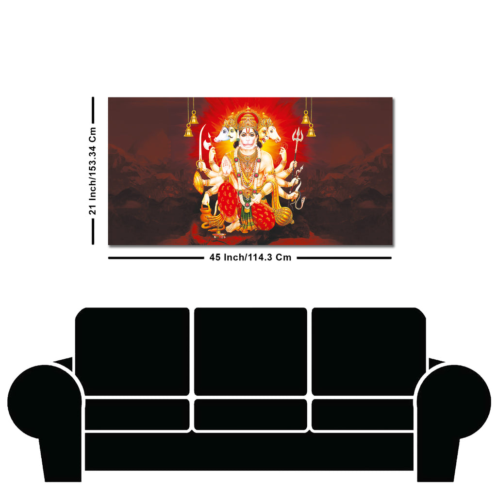 Panchmukhi Bajrangbali Canvas Wall Painting