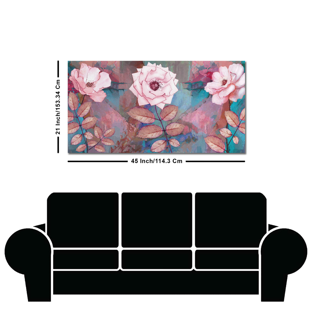 Modern Abstract Art of Pink Rose Wall Painting