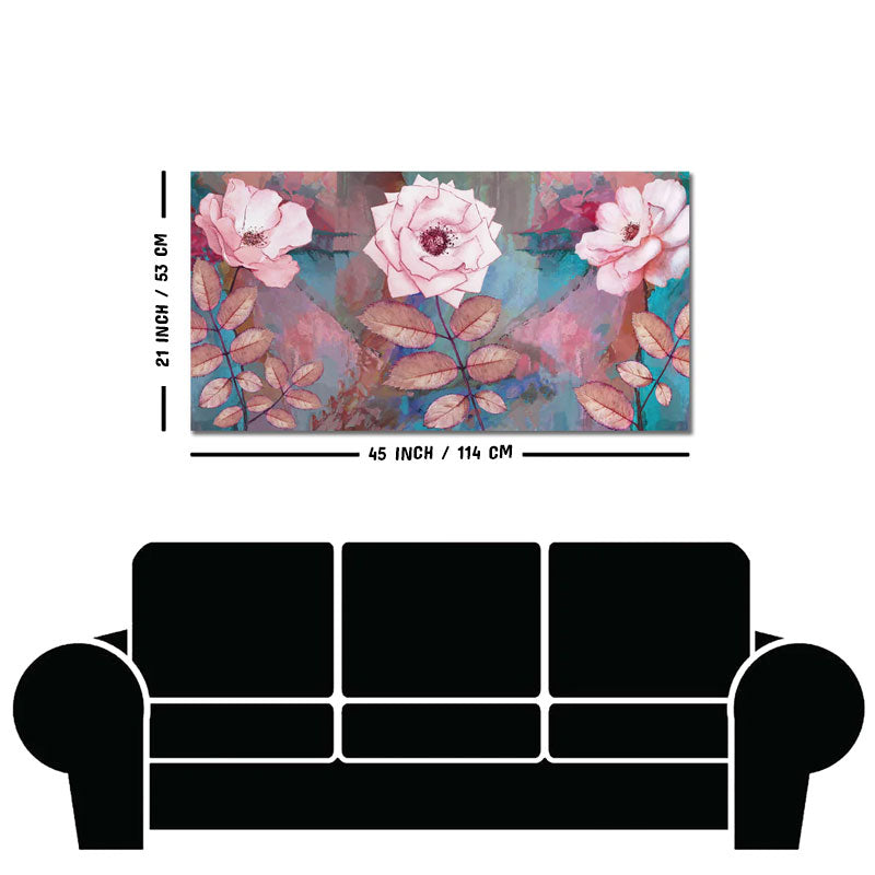 Modern Abstract Art of Pink Rose Wall Painting