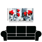 Modern Abstract Art Eiffel Tower and Flowers Wall Painting
