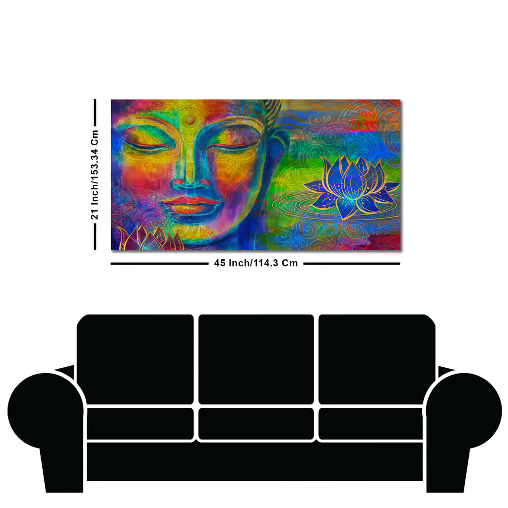 Head of Lord Buddha Colorful Wall Painting