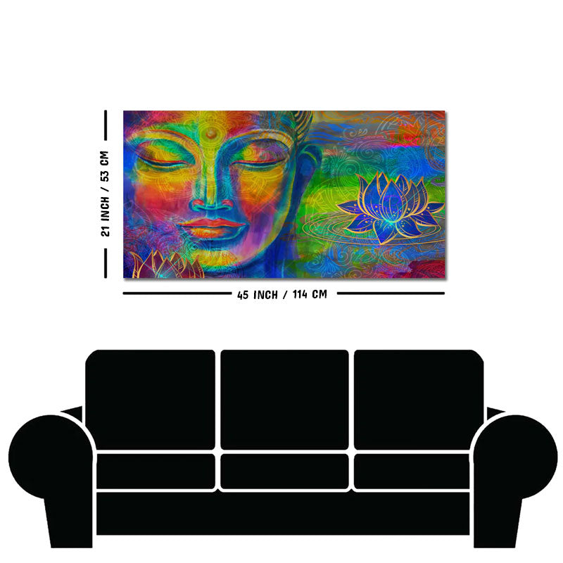 Head of Lord Buddha Colorful Wall Painting