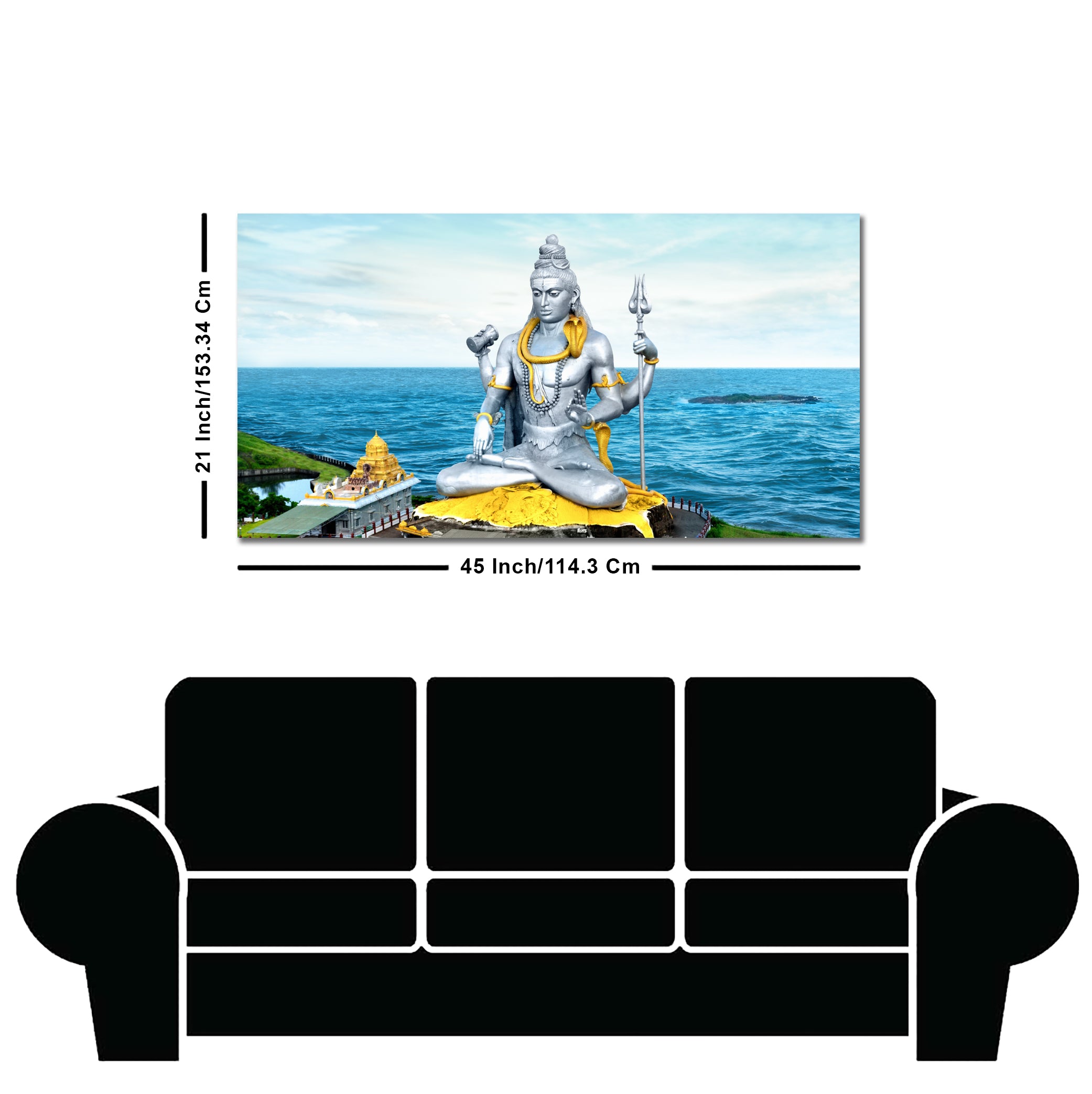 Lord Shiva Statue Canvas Wall Painting