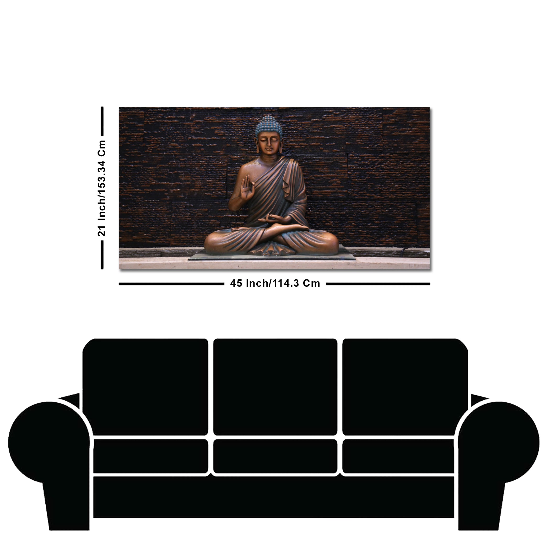Lord Buddha Meditating Statue Canvas Wall Painting