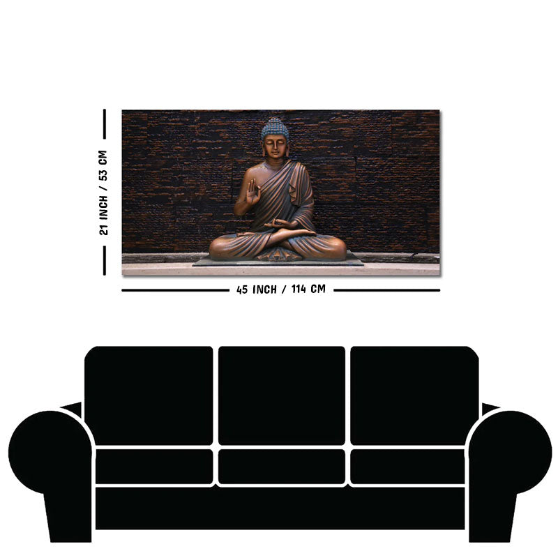 Lord Buddha Meditating Statue Canvas Wall Painting