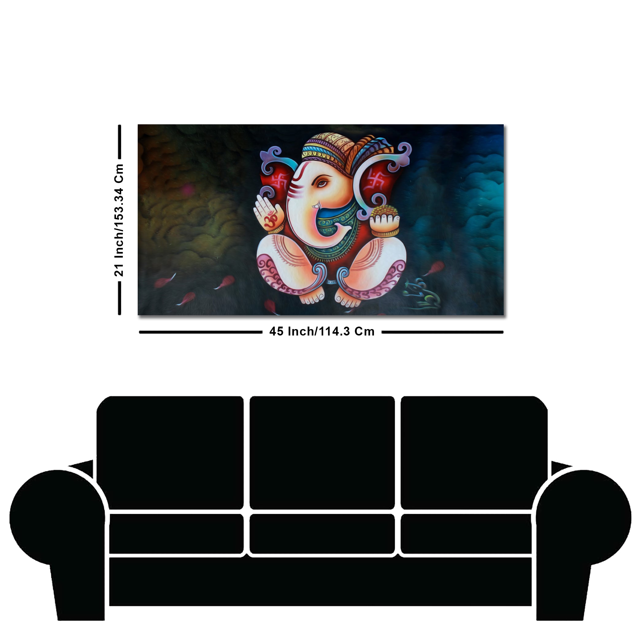 Abstract Art Shri Ganesha Canvas Wall Painting