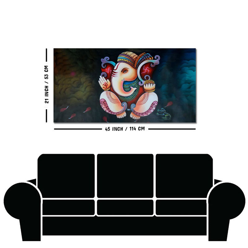 Abstract Art Shri Ganesha Canvas Wall Painting