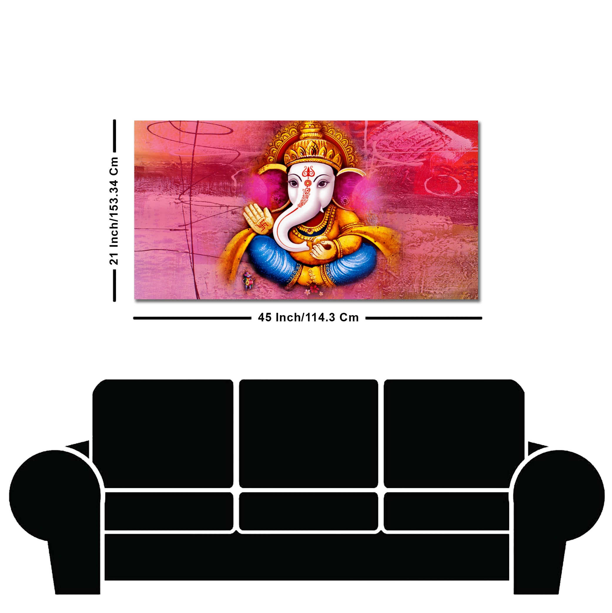 Beautiful Ganesha Abstract Art Canvas Wall Painting