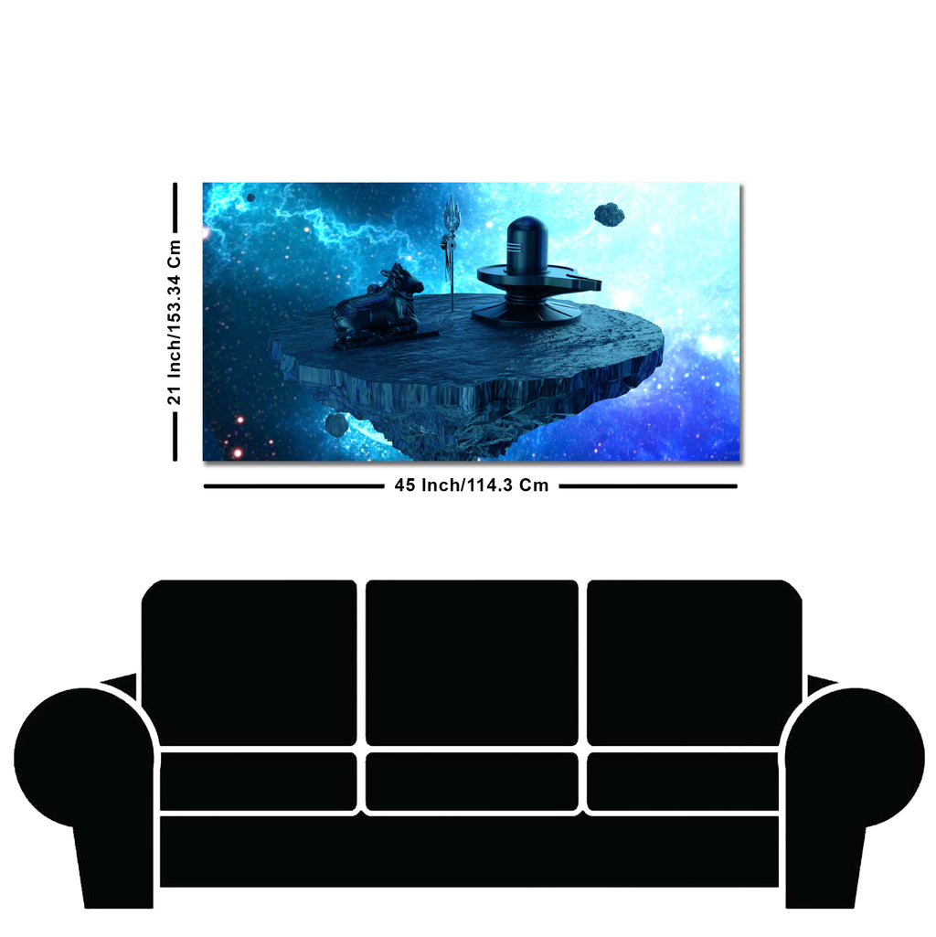 Shiva Lingam and Nandhi Statue Canvas Wall Painting