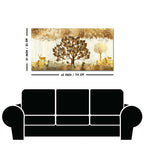 Beautiful Tree and Golden Deer Canvas Wall Painting