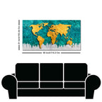Golden World Map Canvas Wall Painting