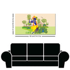 Animated Little Krishna With Flute Canvas Wall Painting