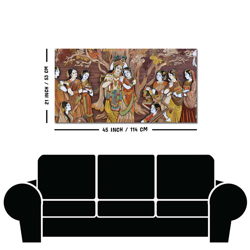 Radha Krishna Rasleela Canvas Wall Painting