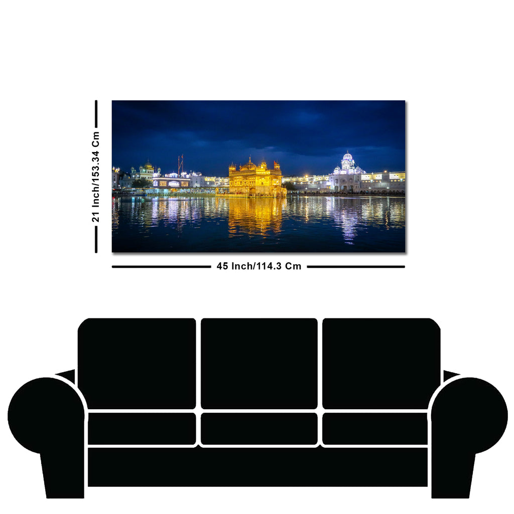 Golden Temple in Evening Canvas Wall Painting