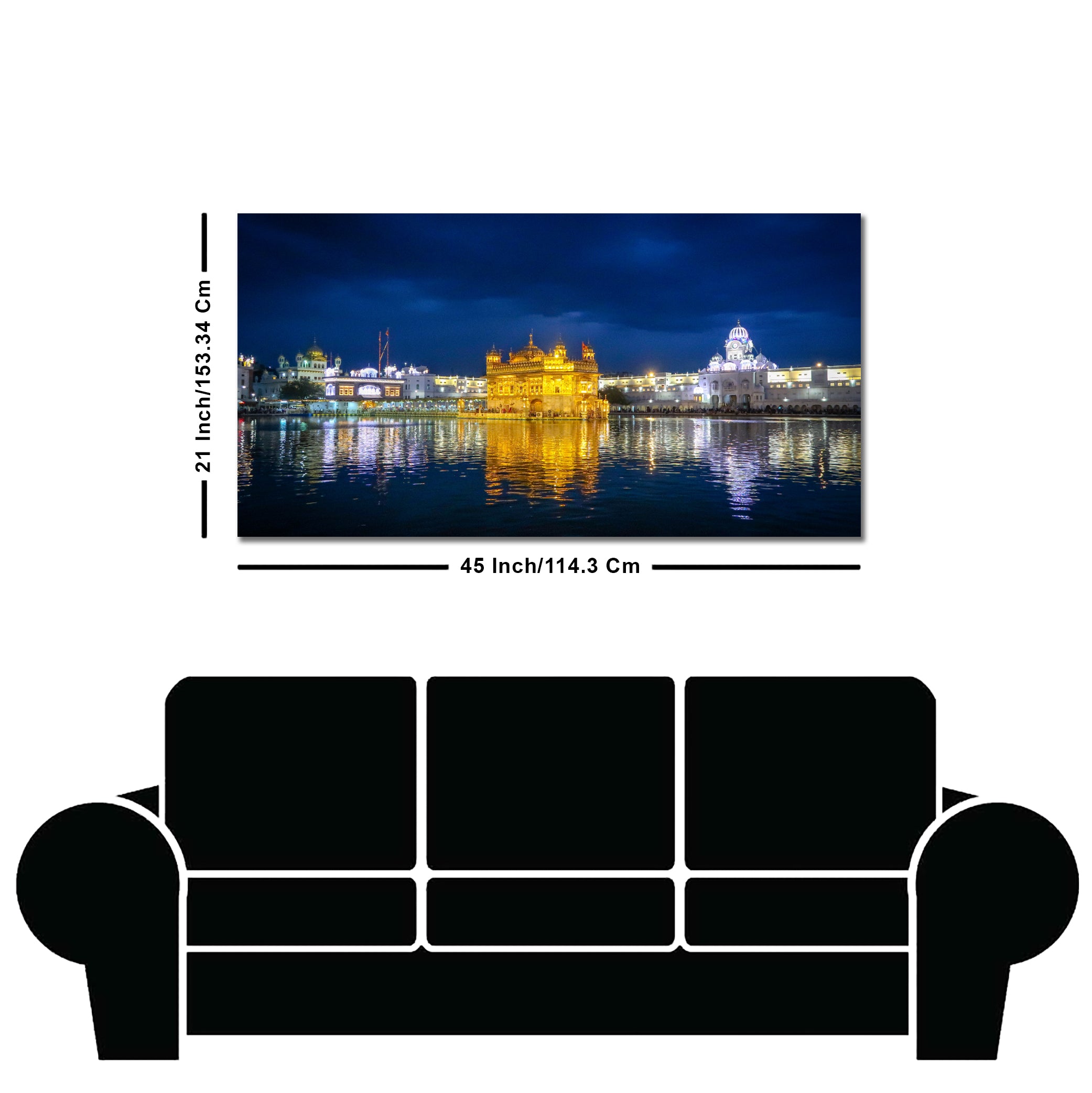 Golden Temple in Evening Canvas Wall Painting