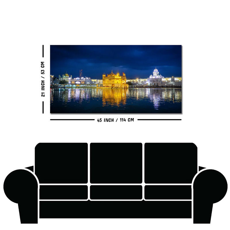 Golden Temple in Evening Canvas Wall Painting