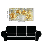 Golden Abstract Flowers Premium Wall Painting