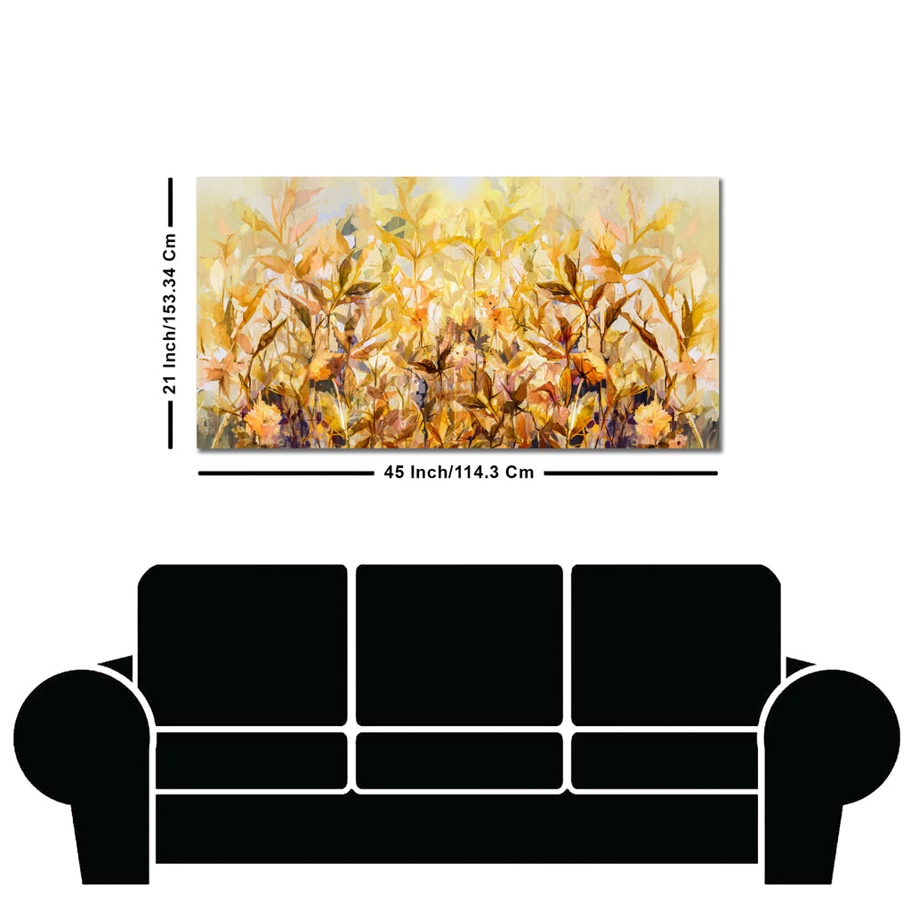 Beautiful Autumn Season with Yellow Leaves Canvas Wall Painting