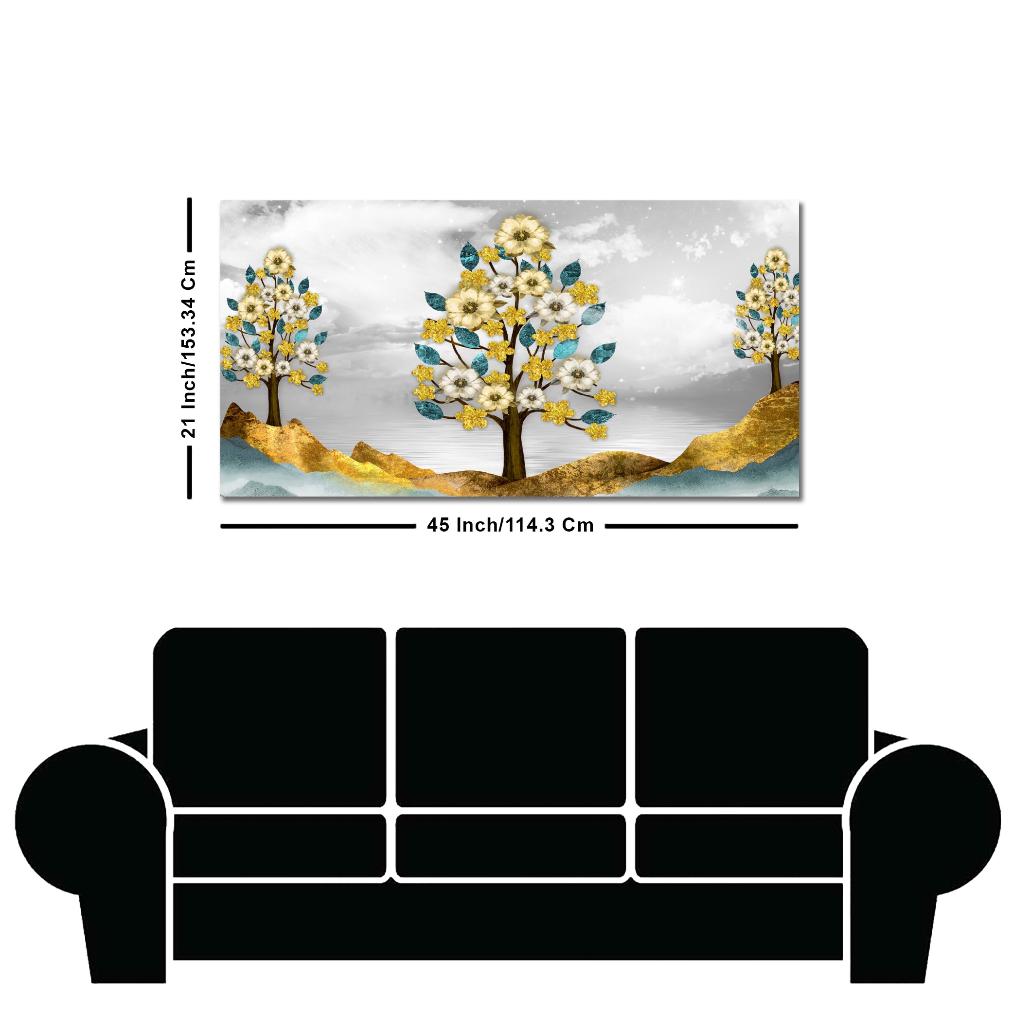 Unique Golden Trees Canvas Wall Painting