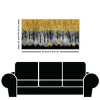 Golden Deers in Dark Forest Premium Canvas Wall Painting