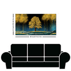 Beautiful Blue Sky and Golden Tree Canvas Wall Painting