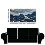 Dark Mountains and Golden Sky Premium Canvas Wall Painting