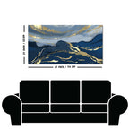 Dark Mountains and Golden Sky Premium Canvas Wall Painting