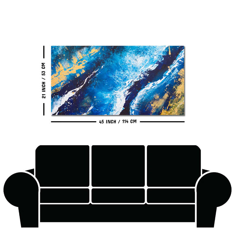 Contemporary Abstract Dark Blue Premium Canvas Wall Painting