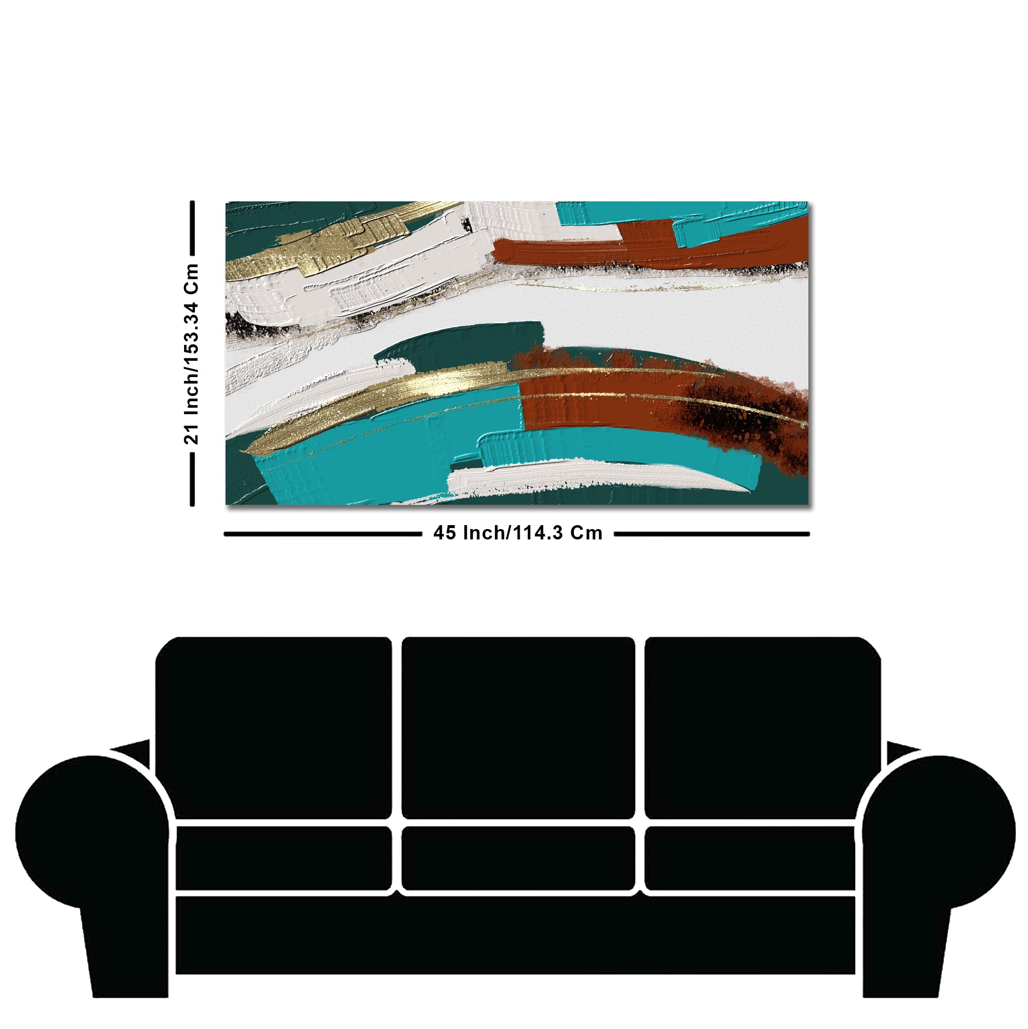 Abstract Golden and White Textured Premium Canvas Wall Painting