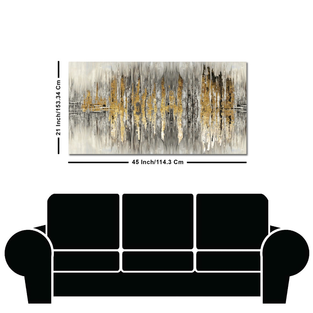 Modern Golden Abstract Design Premium Canvas Wall Painting