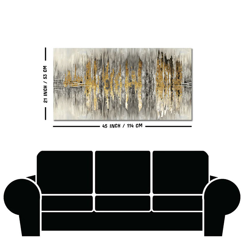 Modern Golden Abstract Design Premium Canvas Wall Painting