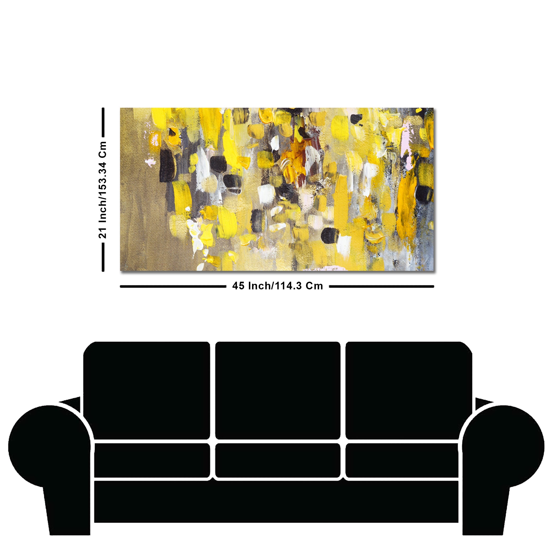 Abstract Yellow Wall Art Premium Canvas Wall Painting