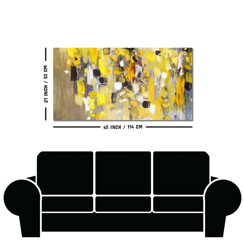 Abstract Yellow Wall Art Premium Canvas Wall Painting