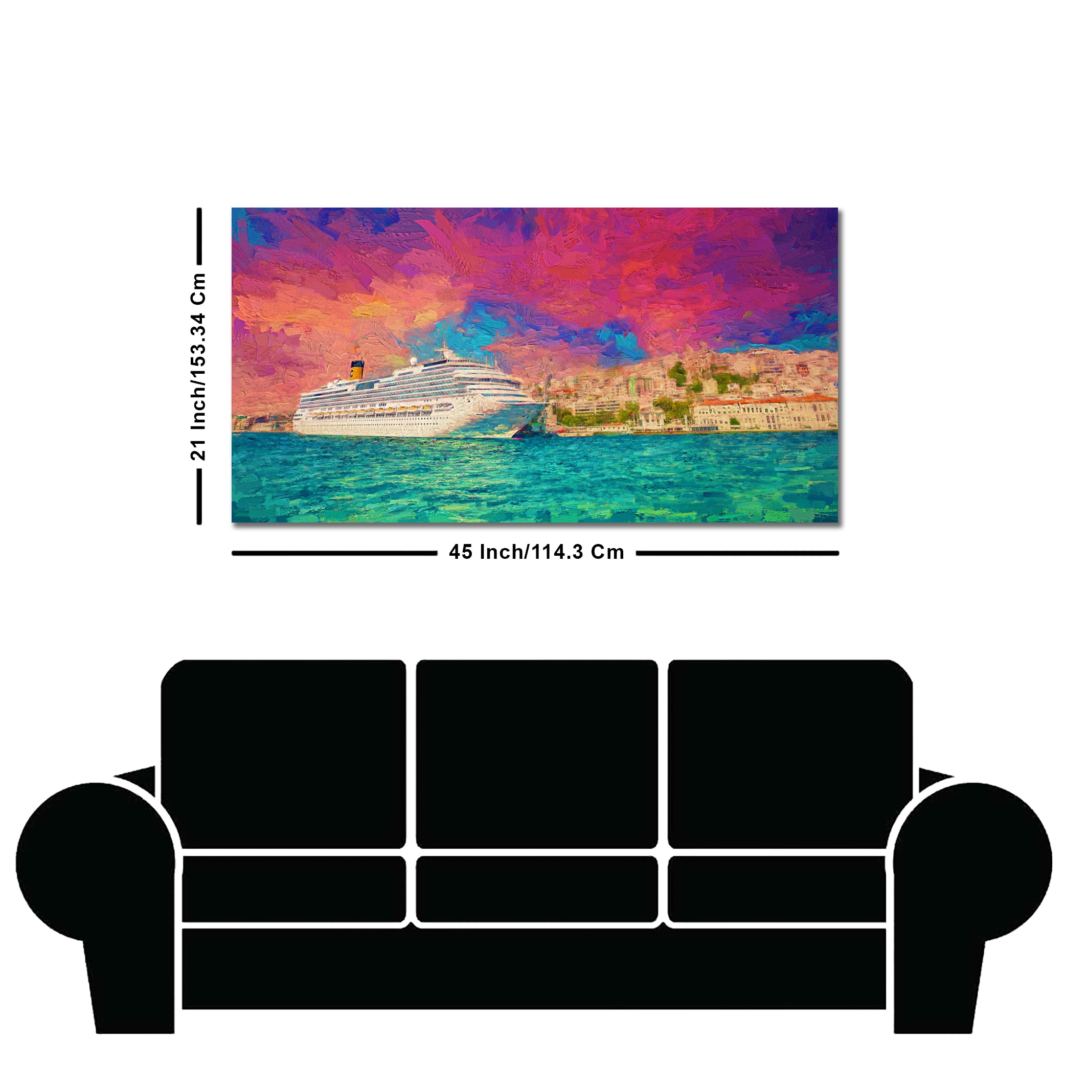 Cruise Ship at Harbour Premium Wall Painting