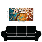 Beautiful Floral Tree Art with White Flower Premium Canvas Wall Painting
