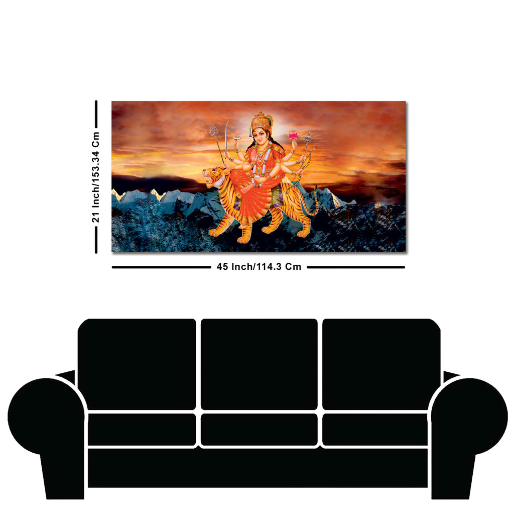 Maa Durga Bhagwati Premium Canvas Wall Painting