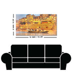 The Sacred Land Of Banaras Scenery Premium Canvas Wall Painting