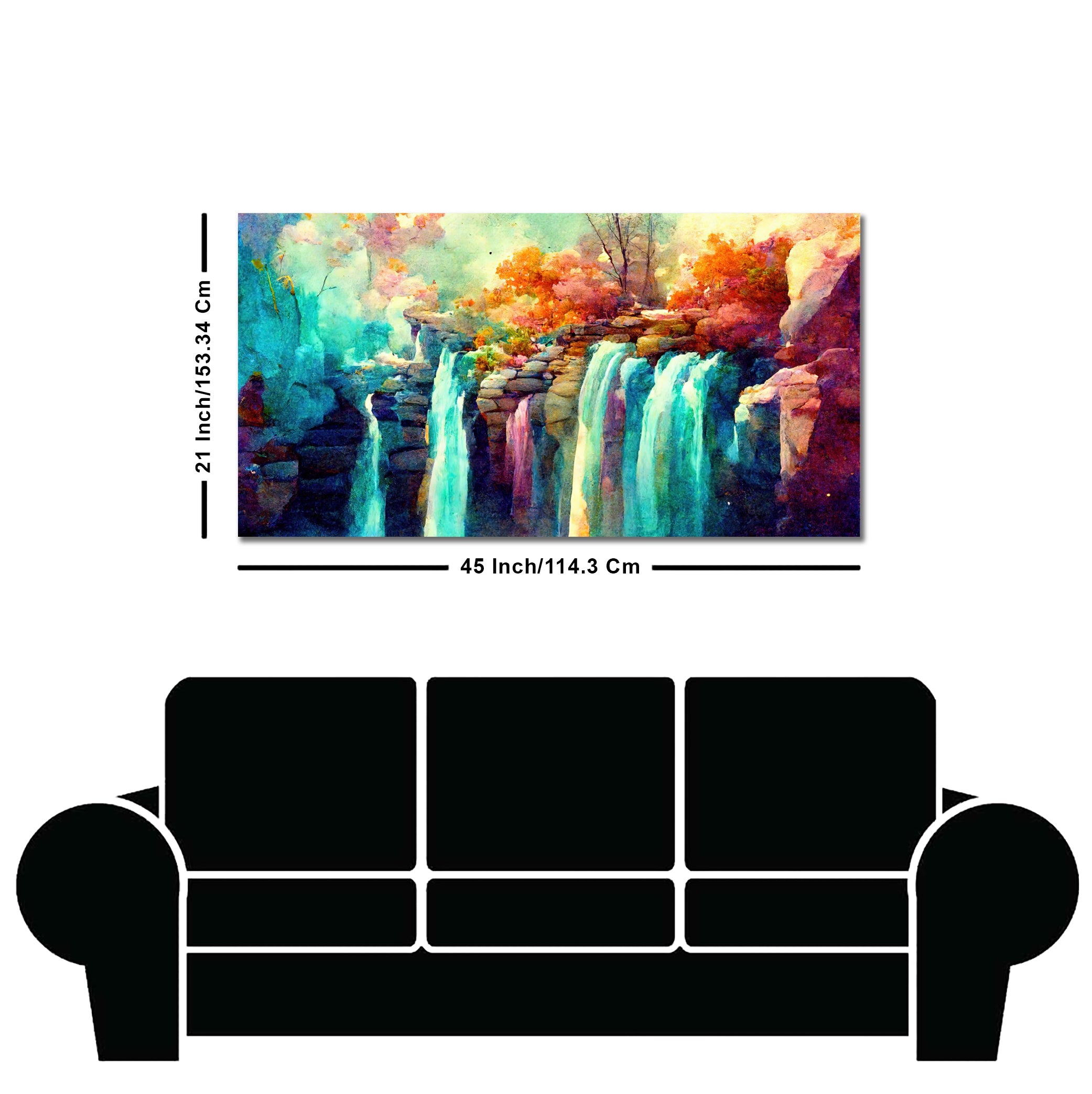 Beautiful Waterfall Scenery Canvas Wall Painting